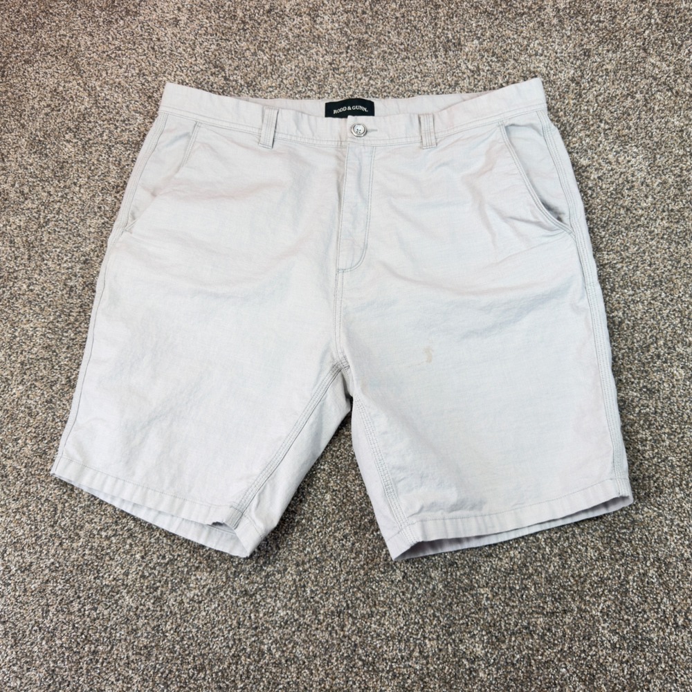 Rodd & Gunn Mens 38 Beige Cotton Blend Stretch Flat Front Chino Shorts Original
